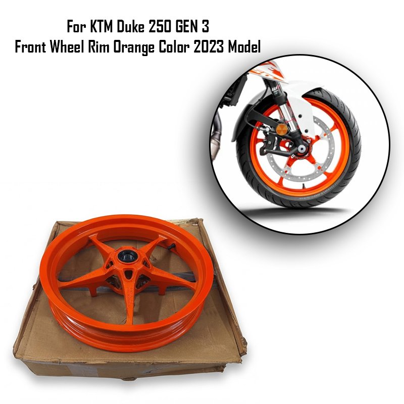 For KTM Duke 250 GEN 3 Front Wheel Rim Orange Color 2023 Model