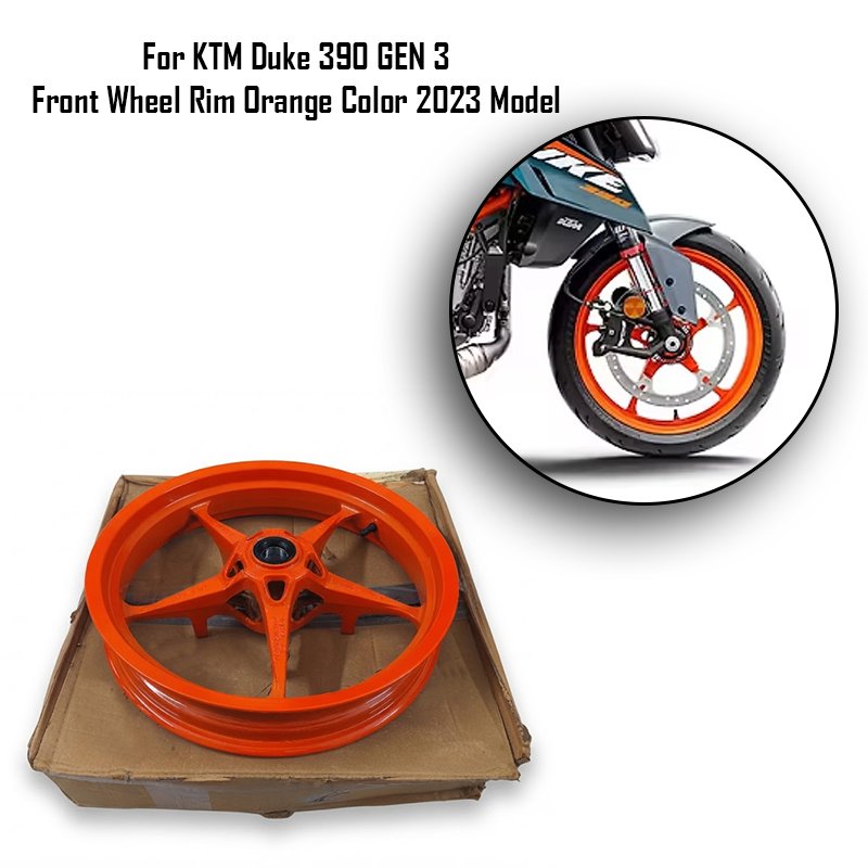 For KTM Duke 390 GEN 3 Front Wheel Rim Orange Color 2023 Model